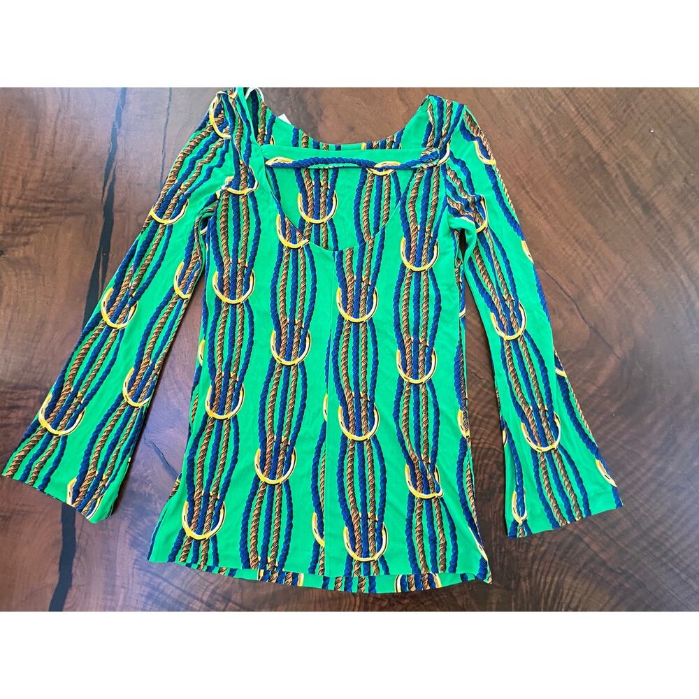 NWT JUCCA Green Italian Nautical Rope Bodycon Tunic Top - XS - Picture 3 of 7